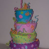 Whimsical Cake This is my first attempt at a whimsical cake and also my first attempt at a cake of this size. It was for a fund raiser dinner for Children...