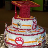 High School Musical 3 Cake I used shortbread cookies for the top of the Grad Cap and to decorate around the cake and a fruit by the foot for the tassel.