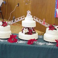 Snowflake Wedding Cake snowflake winter themed wedding cake, with poinsettas