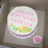 First Birthday Cake I made a matching cupcake for the baby to smash