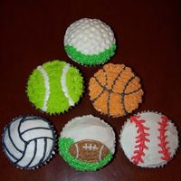 Sports Cupcakes All buttercream icing.