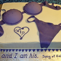 Purple Bra & Panty Cake My first attempt at a lingerie cake! Bra and panty made from fondant/gumpaste mix. The youtube video "Cake Decorating: gumpaste bra...