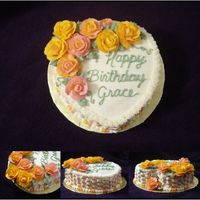 Secret Sister Birthday A 6" heart devil's food cake covered in buttercream. First time making roses of two hues. Had fun with the basketweave -- thanks...