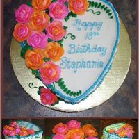 Roses And Basketweave I'm very happy with the whole presentation of this cake. Worked hard on making better roses and leaves. Still learning!