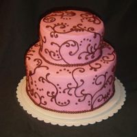 Pink And Brown I had so much fun making this cake after seeing the one in the gallery that jjcakes made. I had never stacked a cake before -- scary -- but...