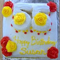 Happy 55Th For Susan Cake for a friend's mother.. whipped icing, buttercream decorations, yellow cake and pineapple filling. I carved the '55' at...