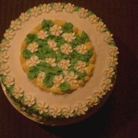 My Second Cake Just practicing. Dream Whip Icing. White cake. Filling is raspberry folded into some of the icing. Royal icing drop flowers. Still have a...