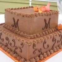 Kris 8 x 12; sour cream chocolate and wasc with chocolate buttercream icing.