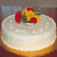 Burke_Reception.jpg This cake was a 16" round, it was for an evening reception to honor volunteers. The sides are covered in white chocolate