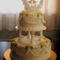 Small Wedding Cake This was my first wedding cake! I wish the picture was a little better. A friend called me on a Friday night and needed the cake for that...