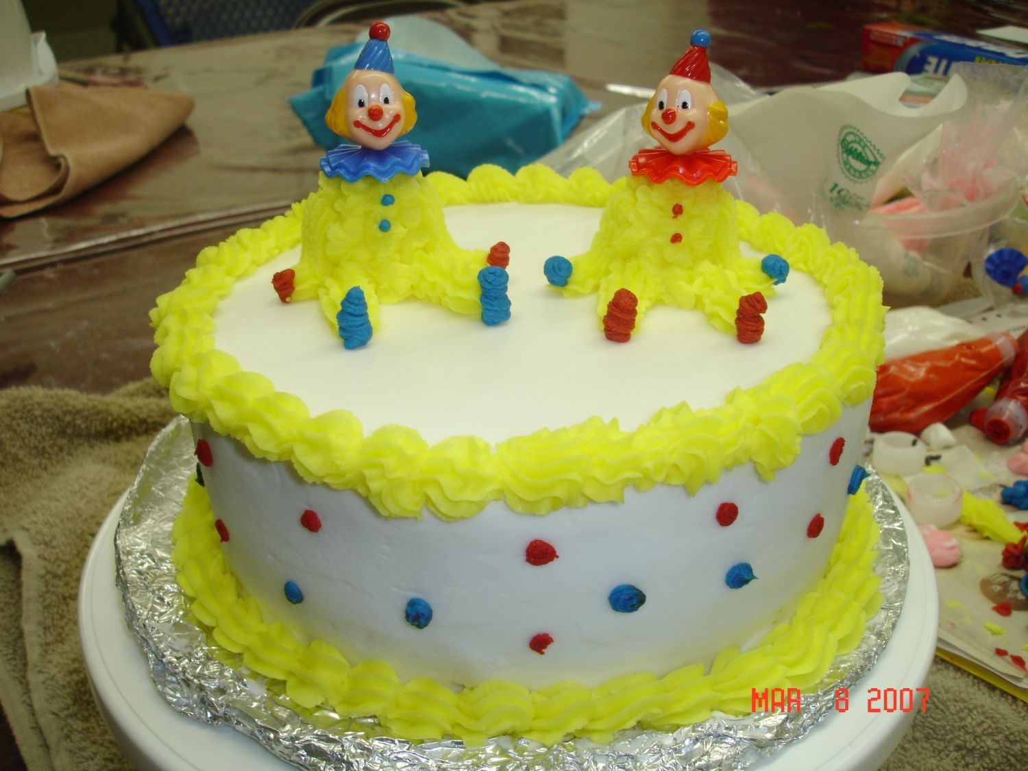 Wilton Course 1 Cake 2 Did okay on this cake. The shells are a little tricky.