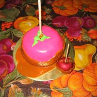 Candy Apple This is a spice cake with caramel frosting filling. It was too sweet to cover the whole cake so I use a light coat of bc and then covered...