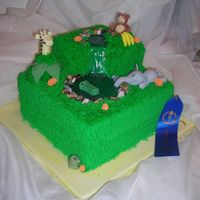 Jungle Cake- Cake Show 2008 I entered this in my first cake show (WA state)- Blue ribbon- fondant animals