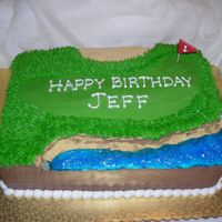 Golf Cake BC "grass", graham cracker "sand trap" and "cliff"- all I missed was a ball in the water!