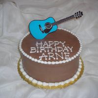 Arne's Guitar Cake chocolate flow guitar, chocolate BC icing