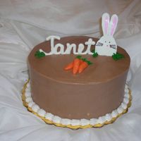 Easter Birthday Chocolate BC, white chocolate bunny, chocolate clay carrots