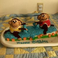 Monkey Birthday This is the second cake I ever made. It was for my friend's son's third birthday this past week. Everyone was amazed.