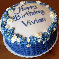 Violet Birthday Cake Buttercream Icing, Royal Icing flowers