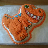 Dinosaur Cake Used Dinosaur Cake Mold. Decorated with Buttercream Icing to look like Buddy from Dinosaur Train.