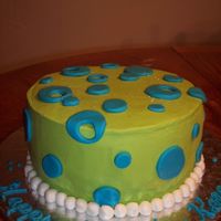 Girly Bday Cake Buttercream frosting w/MMF accents. 9 inch round. Made for my niece's 11th b-day!! She loved it!!!