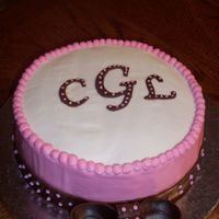 Bridal Shower Buttercream frosting w/MMF accents. 9 inch round.