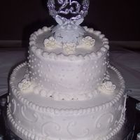 25Th Wedding Anniversary Cake All buttercream W/royal icing roses