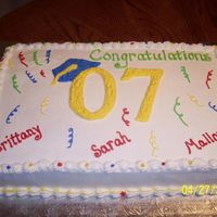 Graduation Cake All buttercream decorations. Got this idea from CC. Thanks!
