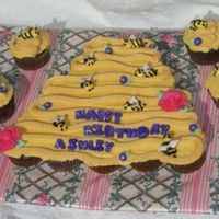 Beehive Cupcake Cake This is a cupcake cake I made for my daughter's school class. My first cupcake cake ever!