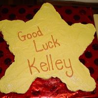 Good Luck Star This is a cupcake cake iced with no crust buttercream (recipe found here). Sprinkled with cake sparkles. Not my best work, but only took 30...