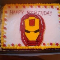 Iron Man Birthday Cake I did this for my nephew's 7th birthday. It's only my 2nd attempt of frozen buttercream icing transfer. TFL