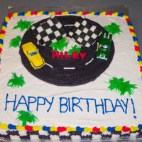 Riley's Birthday Inspiration from several other race track cakes on this site.