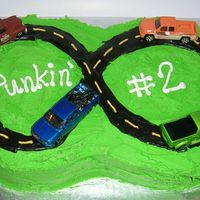Race Track B'day cake for my nephew - he LOVES trucks!
