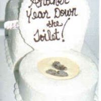 Another Year Down The Toilet! This is a great cake to do for an over the hill theme! Everything except the "lid & handle" is edible. Chocolate covered...