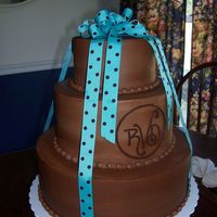 Monogram Cake Another View CHOCOLATE CAKE AND CHOCOLATE BUTTERCREAM.