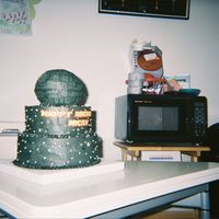 Star Wars Death Star I did this one for my nephew, Used rock crystals for star affects also. It was a big hit