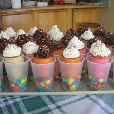 End Of School Year Party - Ice Cream Cone Cupcakes