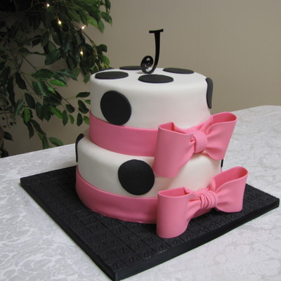Pink Bows Bridal Shower Cake