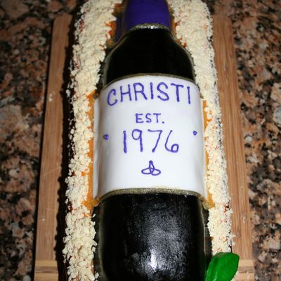 Wine Bottle Birthday Cake
