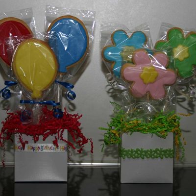 Balloon & Flower Cookie Bouquet