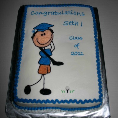 Golfer Graduation Cake