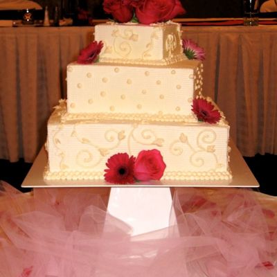 3-Tier Offset Square Wedding Cake