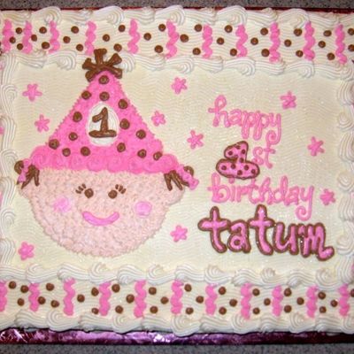 1St Birthday Girl Party Hat Cake
