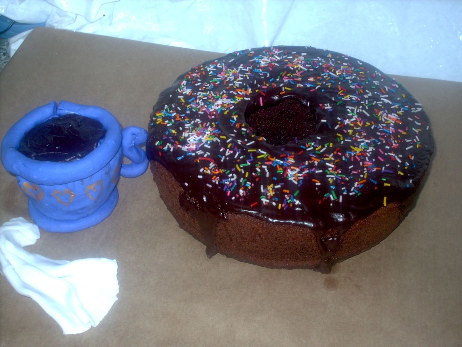 Donut And A Cup Of Hot Chocolate