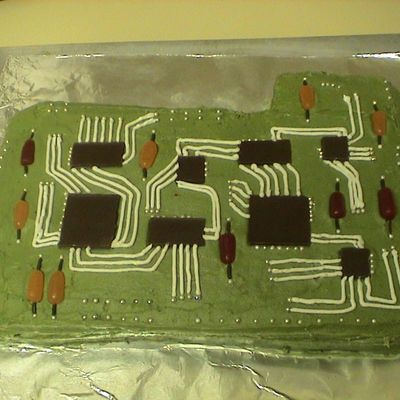 Husband's Grad Party Cake - Circuit Board