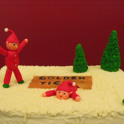 Golden Ticket Themed Cake