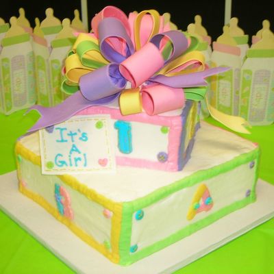 Baby Block Shower Cake