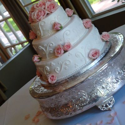 Pink Rose Wedding Cake