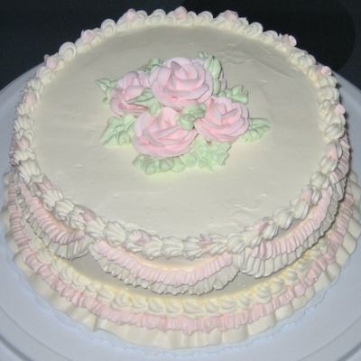 Pink Roses Birthday Cake