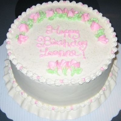 Pink Rosebud Birthday Cake