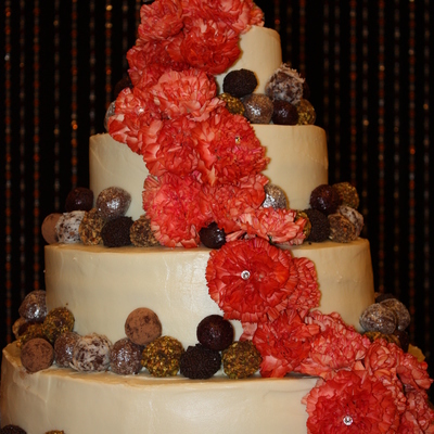 Truffle Carnation Wedding Cake